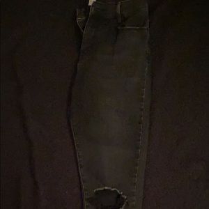 High rise black ankle jeans